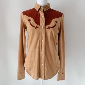 80s/70s Western Suede Button Down Size S